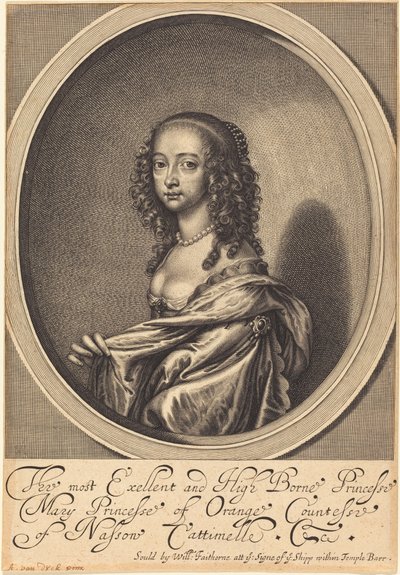 Mary, Orange Prensesi by William Faithorne after Sir Anthony van Dyck