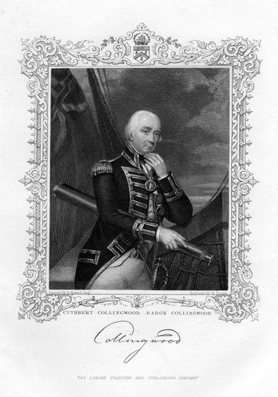 Cuthbert Collingwood, 1 Baron Collingwood, Kraliyet Donanması İngiliz amirali, 19. yüzyıl. by William Finden