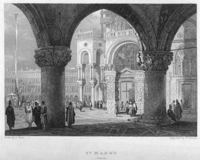 St Marks, Venedik, 19. yüzyıl. by William Finden