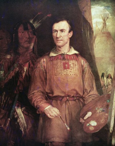 George Catlin (1798-1872) 1849 (tuval üzerine yağlı boya) by William Fisk