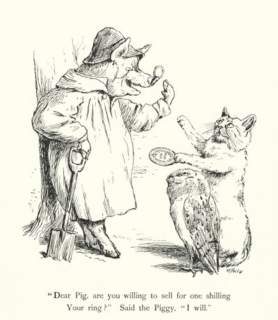 Baykuş Ve Kedi (gravür) by William Foster