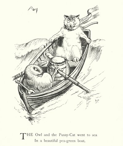 Baykuş Ve Kedi (gravür) by William Foster