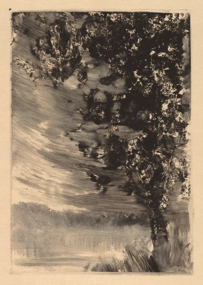 Sağda Ağaç ile Mehtaplı Manzara by William Fowler Hopson