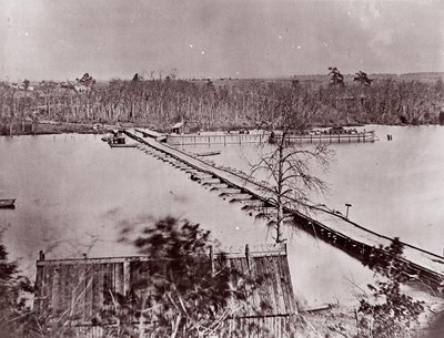 Pontoon Köprüsü, Broadway Landing, Appomattox Nehri, 1861-65. by William Frank Browne