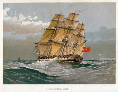 Kraliyet Donanması 38 top firkateyni, c1770 c1890-c1893 by William Frederick Mitchell