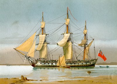 Kraliyet Donanması 42 top firkateyni, c1780 c1890-c1893. by William Frederick Mitchell