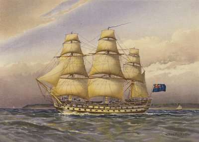 Savaş gemisi, yaklaşık 1760 by William Frederick Mitchell