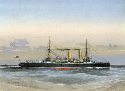 HMS Blenheim, Kraliyet Donanması 1. sınıf kruvazör, 1892 by William Frederick Mitchell