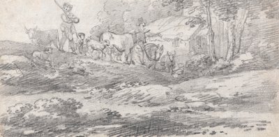 Figürler ve Sığırlarla Manzara by William Frederick Wells