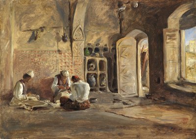 İç, Cezayir (tuval üzerine serilmiş kağıt üzerine yağlı boya) by William Gale