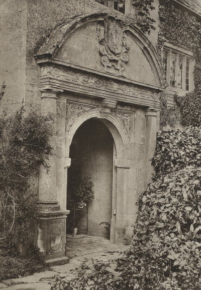 Doorway, The Manor, Upper Swell, Gloucestershire (s/b fotoğraf) by William Galsworthy Davie