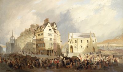 Çim Pazarı'nın görünümü, Edinburgh by William Gavin Herdman