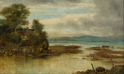 Cramond Vapuru - Nehrin Denizle Birleştiği Yer (tuval üzerine yağlı boya) by William Gerard Barry