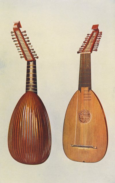 Müzik aletleri: Lavta (renkli lito) by William Gibb