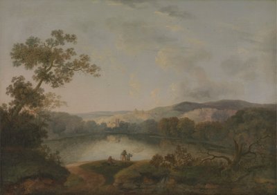 Balıkçıların Olduğu Bir Göl Manzarası by William Groombridge