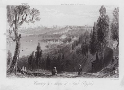 Eyyub Mezarlığı ve Camii, Eyyub (gravür) by William H. Bartlett