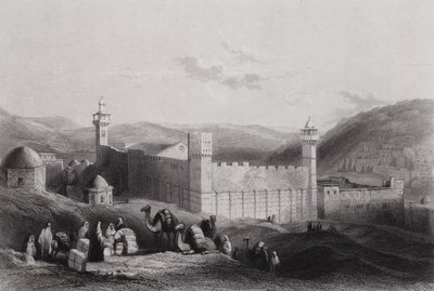 Hebron, Haram (gravür) by William H. Bartlett