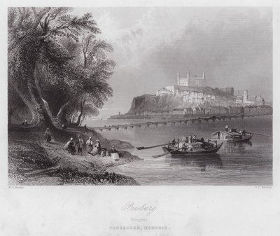 Presburg, Macaristan (gravür) by William H. Bartlett