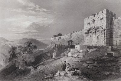 Golden Gate, Kudüs (gravür) by William H. Bartlett