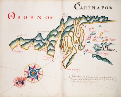 Osorno ve Carimapo, Güney Amerika Pasifik kıyısı by William Hack