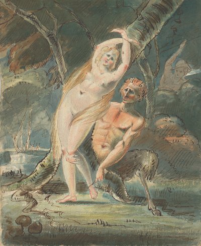 Lecherous Satyr ile Amymone, 1770-80. by William Hamilton