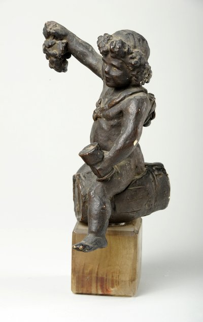 Şarap fıçısında Cherub (boyalı sıva) by William Hamo Thornycroft
