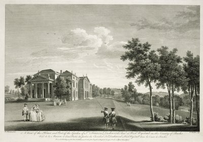 View of the house and part of the garden at West Wycombe, Buckinghamshire, engraved by William Woollett (1735-85)  by William Hannan