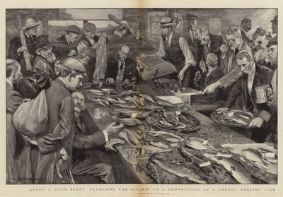 Bir Günlük Spordan Sonra, Londra Olta Balıkçılığı Kulübünde bir Müsabakadaki Yakalamaları İnceleme by William Hatherell