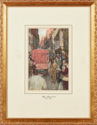 Elizabeth Dönemi Trafik Sıkışıklığı (kalem ve sulu boya) by William Hatherell