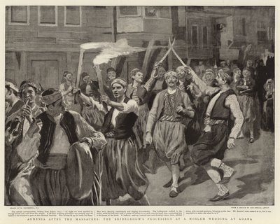Katliamlar Sonrası Ermenistan, Adana'da Müslüman Düğününde Damat Alayı by William Hatherell