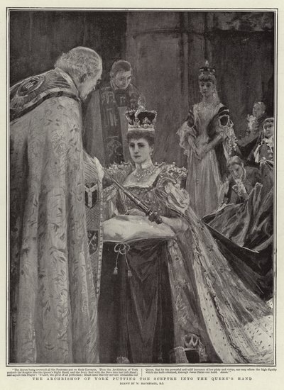 York Başpiskoposu Asayı Kraliçe'nin Eline Veriyor by William Hatherell