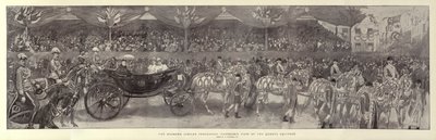 Elmas Jübile Alayı, Queens Ekipmanlarının Panoramik Görünümü by William Hatherell