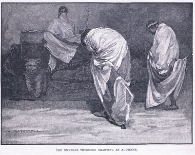 İmparator Theodore bir dinleyici kitlesi veriyor by William Hatherell