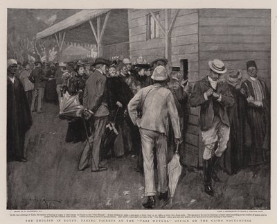 Mısır'daki İngilizler, Kahire Hipodromu'ndaki Pari Mutuel Ofisinde Bilet alarak by William Hatherell