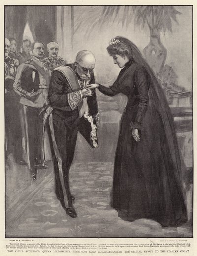 Kralın Katılımı, Kraliçe Margherita, İtalyan Mahkemesinin Özel Elçisi Lord Mount-Edgcumbe