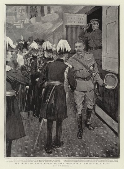 Galler Prensi Lord Kitchener'ı Paddington İstasyonu'nda karşıladı by William Hatherell