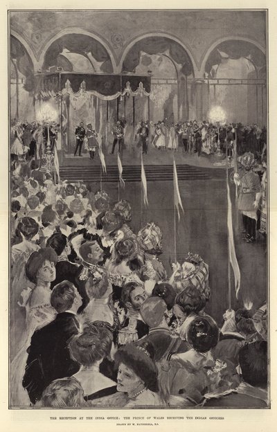 Hindistan Ofisinde Resepsiyon, Galler Prensi Hintli Memurları kabul etti by William Hatherell