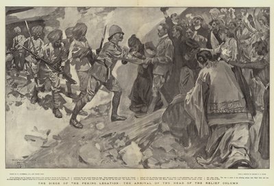 Pekin Elçiliği Kuşatması, Rölyef Sütunu Başkanının Gelişi by William Hatherell