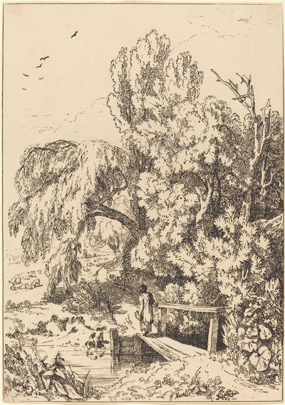 Ağaçlı Manzara, Kız Geçişi Yaya Köprüsü by William Havell
