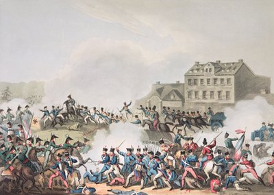 Leipsic Muharebesi (Leipzig), 19 Ekim 1813: I. Clarke tarafından kazınmış, M. Dubourg (aquatint) tarafından sulandırılmış by William Heath