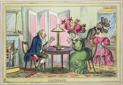 Cribbage, Thomas McLean, Londra tarafından yayınlandı (renkli gravür) by William Heath
