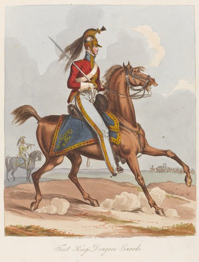 First Kings Dragoon Muhafızları, 1820 (renkli aquatint) by William Heath