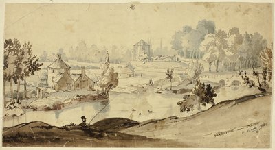 Dublin Yakınlarındaki Glasnevin (recto); Erkek Kıyafeti Çizimi (verso) by William Heath