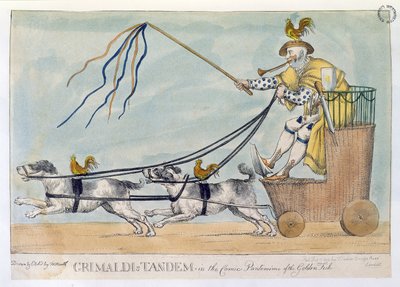 Altın Balığın Komik Pandomiminde Grimaldi'nin Tandem'i, pub. 1812 by William Heath