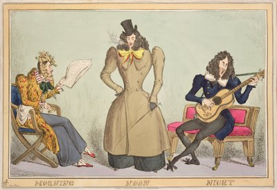 Sabah, Öğlen, Gece, Thomas McLean tarafından yayınlandı, Londra (renkli gravür) (ayrıca bkz. 188366) by William Heath