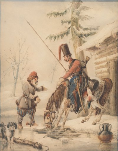 Don Nehri kıyısındaki bir Kayıkhanede Rus Kazakları by William Heath