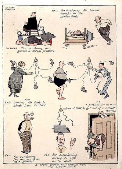Rugger Acemi için Kısa Bir Eğitim Kursu by William Heath Robinson