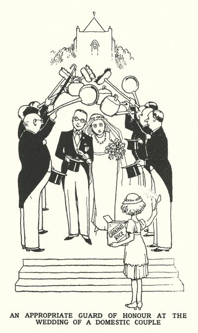 Yerli Bir Çiftin Düğününde Uygun Bir Şeref Kıtası (lito) by William Heath Robinson