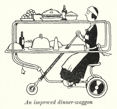 Geliştirilmiş bir akşam yemeği vagonu (lito) by William Heath Robinson