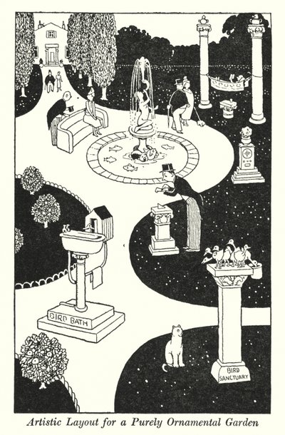 Tamamen Süs Bahçesi (lito) için Sanatsal Düzen by William Heath Robinson